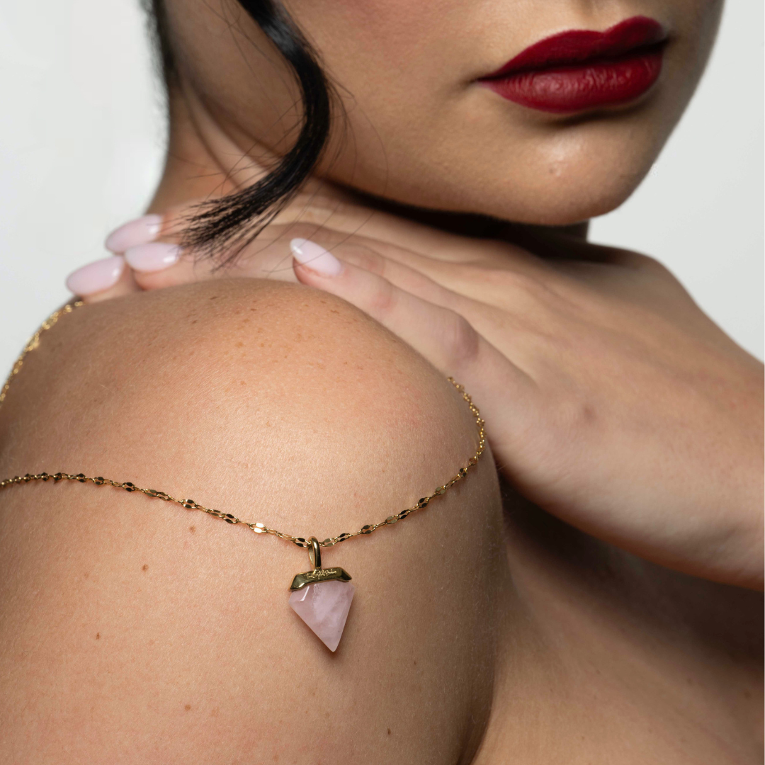 Adored Rose Quartz Necklace - view 4